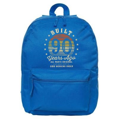 Built 90 Years Ago Funny Gift All Parts Original Funny Gift 90th Birthday Gift 16 in Basic Backpack