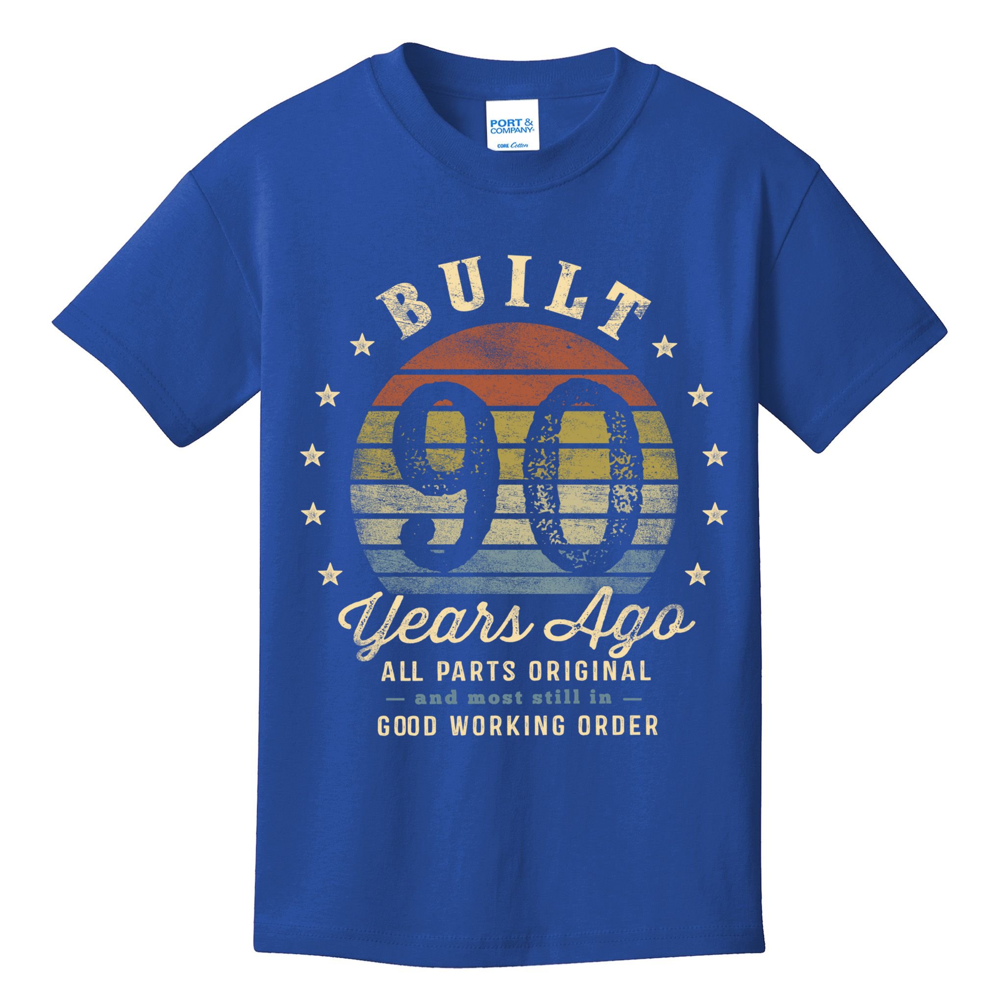 Built 90 Years Ago Funny Gift All Parts Original Funny Gift 90th Birthday Gift Kids T-Shirt
