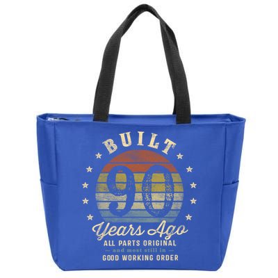 Built 90 Years Ago Funny Gift All Parts Original Funny Gift 90th Birthday Gift Zip Tote Bag