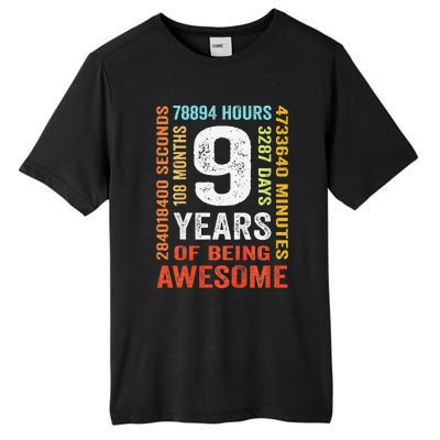 Birthday 9 Years Old Vintage Retro 108 Months Tall Fusion ChromaSoft Performance T-Shirt