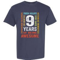 Birthday 9 Years Old Vintage Retro 108 Months Garment-Dyed Heavyweight T-Shirt