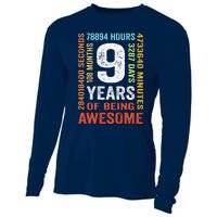 Birthday 9 Years Old Vintage Retro 108 Months Cooling Performance Long Sleeve Crew