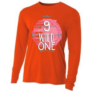 Birthday 9 Years Old Wild One Family Matching Gift Cooling Performance Long Sleeve Crew