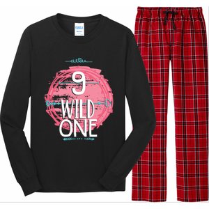 Birthday 9 Years Old Wild One Family Matching Gift Long Sleeve Pajama Set