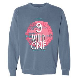 Birthday 9 Years Old Wild One Family Matching Gift Garment-Dyed Sweatshirt