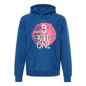 Birthday 9 Years Old Wild One Family Matching Gift Premium Hoodie