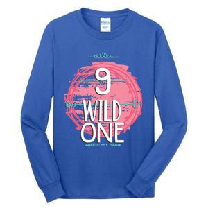 Birthday 9 Years Old Wild One Family Matching Gift Tall Long Sleeve T-Shirt