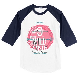 Birthday 9 Years Old Wild One Family Matching Gift Baseball Sleeve Shirt