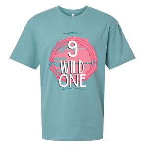 Birthday 9 Years Old Wild One Family Matching Gift Sueded Cloud Jersey T-Shirt