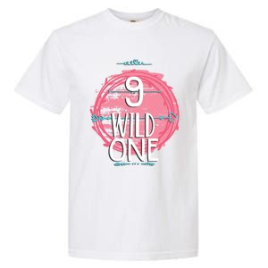 Birthday 9 Years Old Wild One Family Matching Gift Garment-Dyed Heavyweight T-Shirt