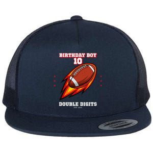 Birthday Age 10 Football Double Digits 2013 Flat Bill Trucker Hat