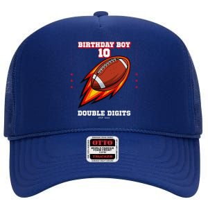 Birthday Age 10 Football Double Digits 2013 High Crown Mesh Back Trucker Hat