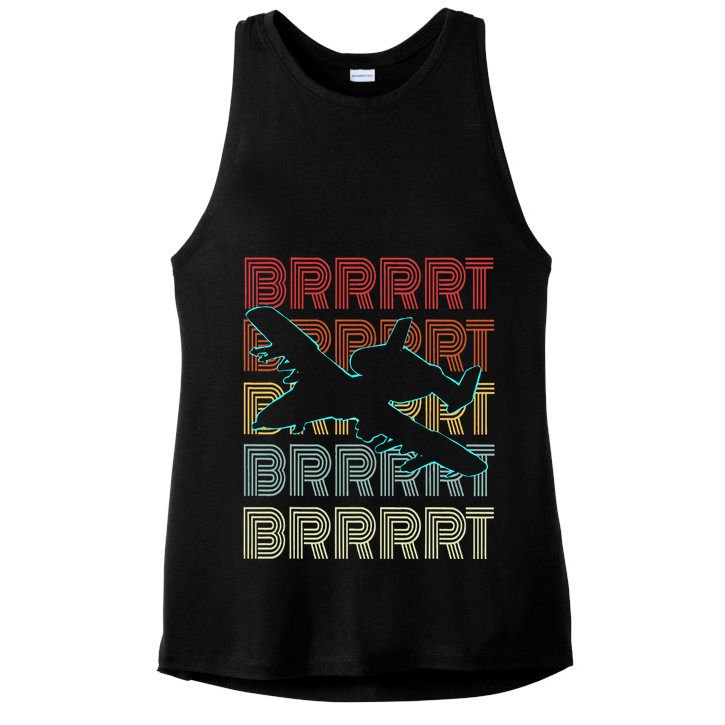 Brrrrt A 10 Warthog Vintage Retro Style Ladies PosiCharge Tri-Blend Wicking Tank