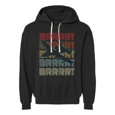 Brrrrt A 10 Warthog Vintage Retro Style Garment-Dyed Fleece Hoodie