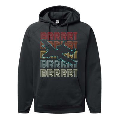 Brrrrt A 10 Warthog Vintage Retro Style Performance Fleece Hoodie