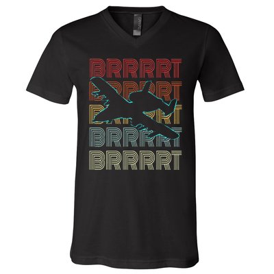 Brrrrt A 10 Warthog Vintage Retro Style V-Neck T-Shirt