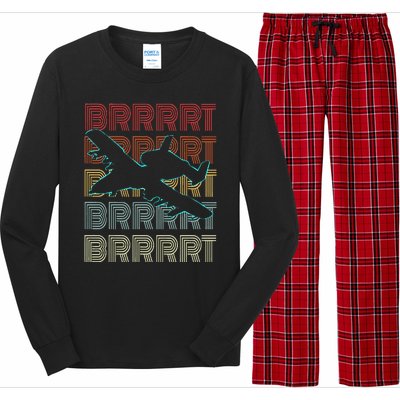 Brrrrt A 10 Warthog Vintage Retro Style Long Sleeve Pajama Set