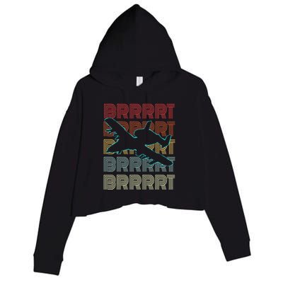 Brrrrt A 10 Warthog Vintage Retro Style Crop Fleece Hoodie