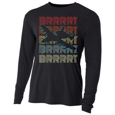 Brrrrt A 10 Warthog Vintage Retro Style Cooling Performance Long Sleeve Crew