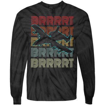 Brrrrt A 10 Warthog Vintage Retro Style Tie-Dye Long Sleeve Shirt