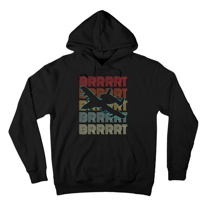 Brrrrt A 10 Warthog Vintage Retro Style Tall Hoodie