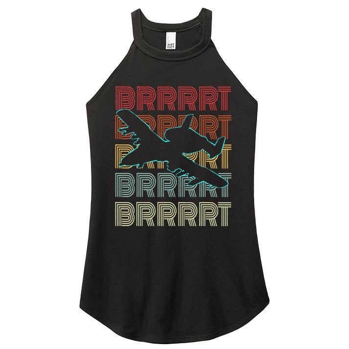 Brrrrt A 10 Warthog Vintage Retro Style Women's Perfect Tri Rocker Tank