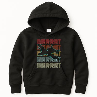 Brrrrt A 10 Warthog Vintage Retro Style Kids Hoodie