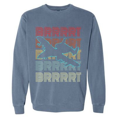 Brrrrt A 10 Warthog Vintage Retro Style Garment-Dyed Sweatshirt
