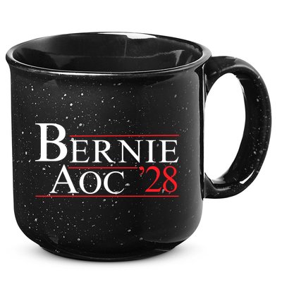 Bernie AOC 2028 Bernie Sanders Alexandria Cortez For President Democrat Party 15oz Campfire Ceramic Mug