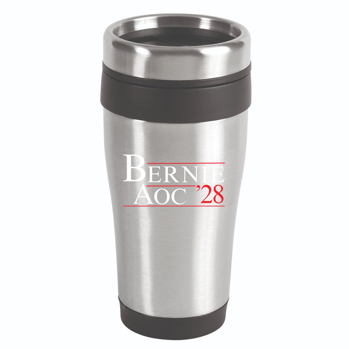 Bernie AOC 2028 Bernie Sanders Alexandria Cortez For President Democrat Party 16oz Travel Tumbler
