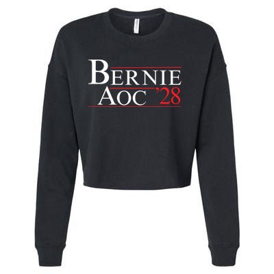 Bernie AOC 2028 Bernie Sanders Alexandria Cortez For President Democrat Party Cropped Pullover Crew