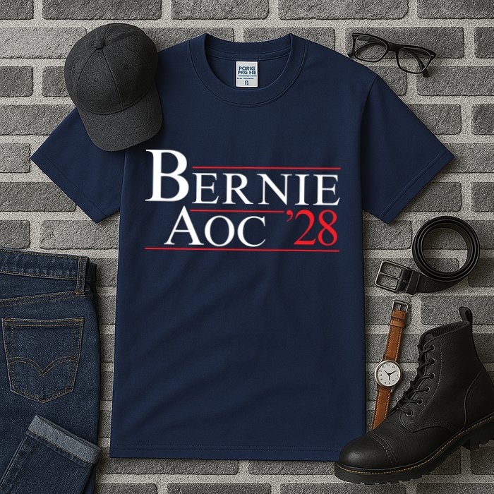 Bernie AOC 2028 Bernie Sanders Alexandria Cortez For President Democrat Party Tall T-Shirt