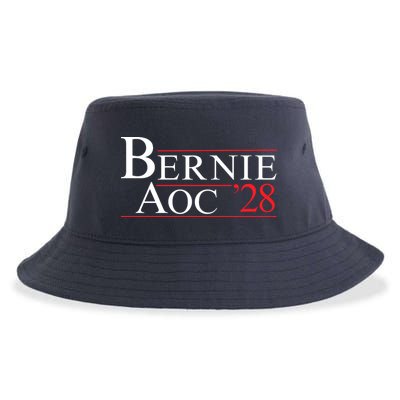 Bernie AOC 2028 Bernie Sanders Alexandria Cortez For President Democrat Party Sustainable Bucket Hat