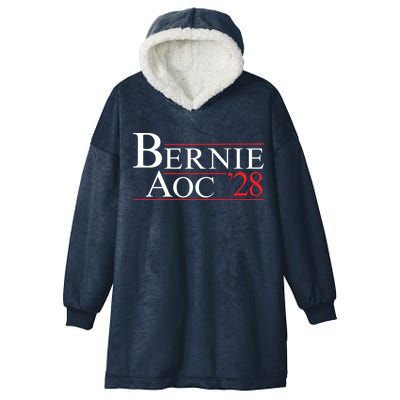Bernie AOC 2028 Bernie Sanders Alexandria Cortez For President Democrat Party Hooded Wearable Blanket