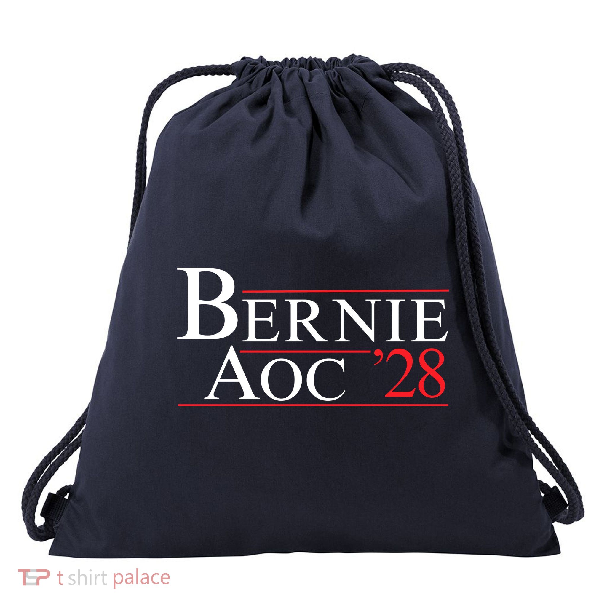 Bernie AOC 2028 Bernie Sanders Alexandria Cortez For President Democrat Party Drawstring Bag