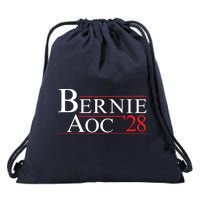 Bernie AOC 2028 Bernie Sanders Alexandria Cortez For President Democrat Party Drawstring Bag
