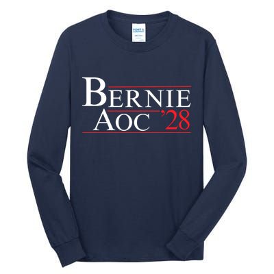 Bernie AOC 2028 Bernie Sanders Alexandria Cortez For President Democrat Party Tall Long Sleeve T-Shirt