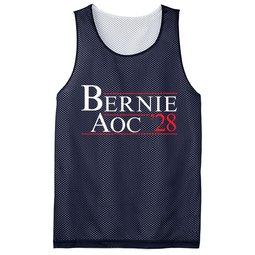 Bernie AOC 2028 Bernie Sanders Alexandria Cortez For President Democrat Party Mesh Reversible Basketball Jersey Tank