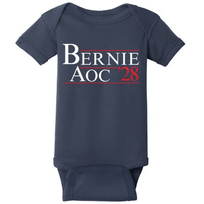 Bernie AOC 2028 Bernie Sanders Alexandria Cortez For President Democrat Party Baby Bodysuit