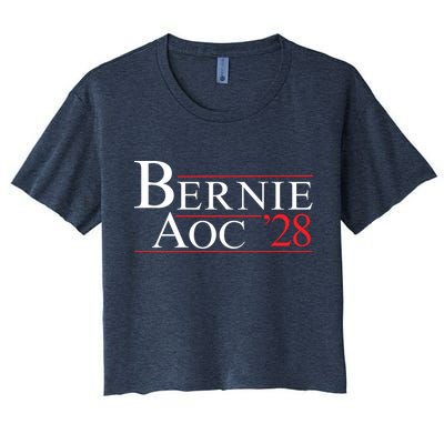 Bernie AOC 2028 Bernie Sanders Alexandria Cortez For President Democrat Party Crop Top