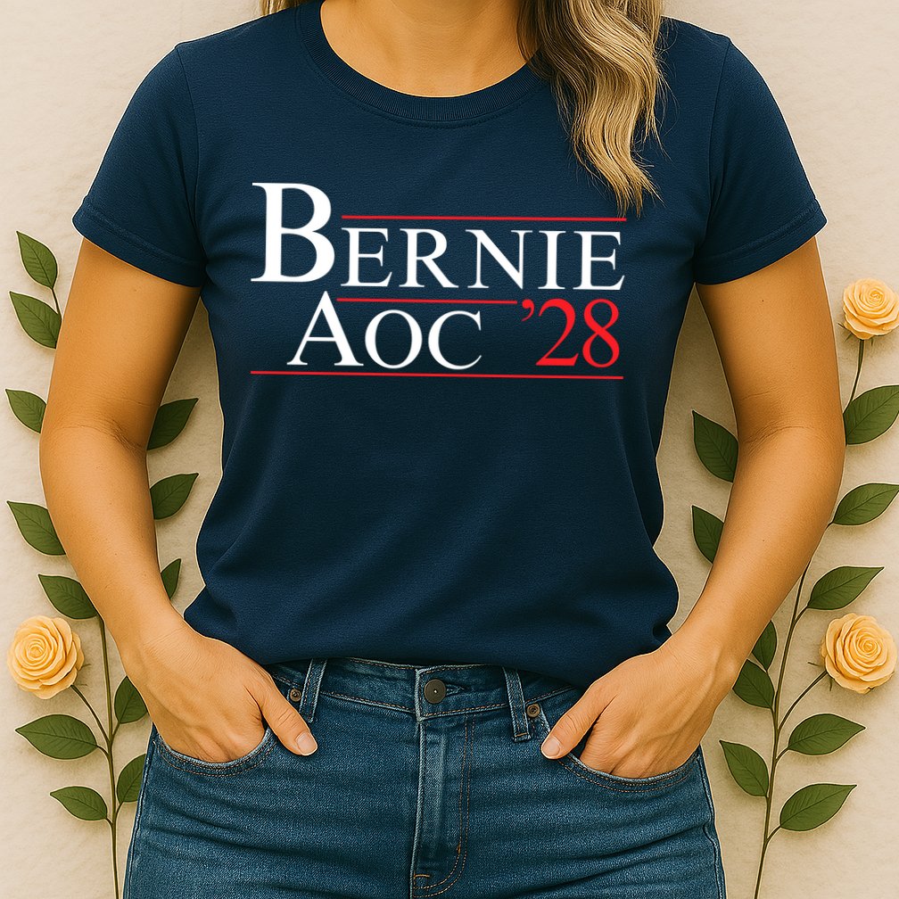 Bernie AOC 2028 Bernie Sanders Alexandria Cortez For President Democrat Party Womens T-Shirt