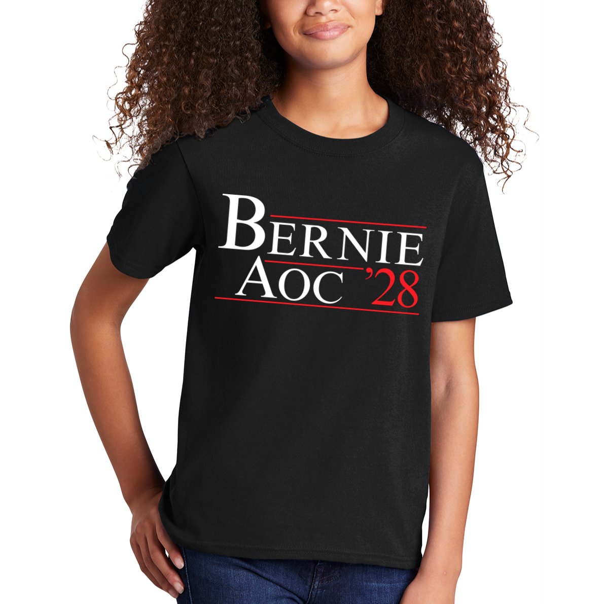Bernie AOC 2028 Bernie Sanders Alexandria Cortez For President Democrat Party Kids T-Shirt