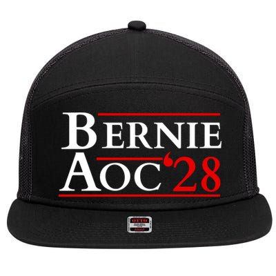 Bernie AOC 2028 Bernie Sanders Alexandria Cortez President  7 Panel Mesh Trucker Snapback Hat