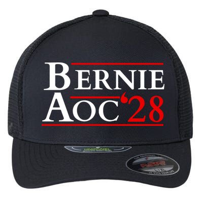 Bernie AOC 2028 Bernie Sanders Alexandria Cortez President  Flexfit Unipanel Trucker Cap