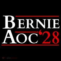 Bernie AOC 2028 Bernie Sanders Alexandria Cortez President  Flatbill Hat
