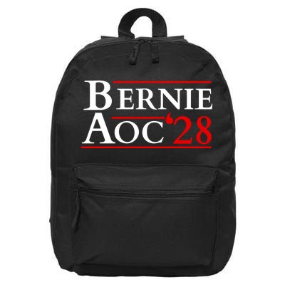 Bernie AOC 2028 Bernie Sanders Alexandria Cortez President  16 in Basic Backpack