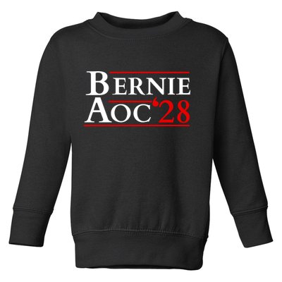 Bernie AOC 2028 Bernie Sanders Alexandria Cortez President  Toddler Sweatshirt