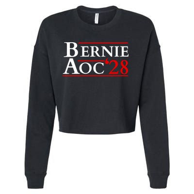 Bernie AOC 2028 Bernie Sanders Alexandria Cortez President  Cropped Pullover Crew