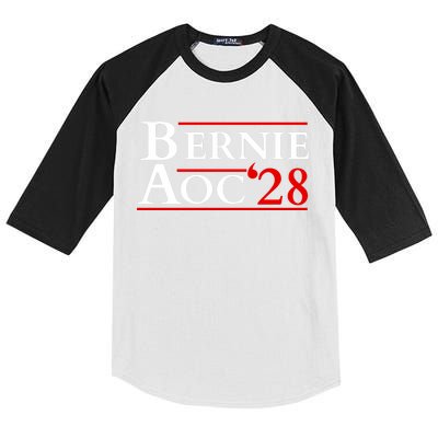 Bernie AOC 2028 Bernie Sanders Alexandria Cortez President  Kids Colorblock Raglan Jersey