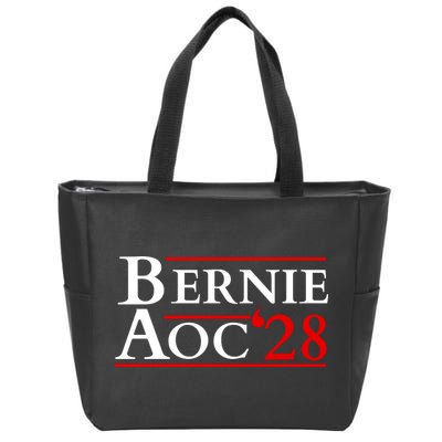 Bernie AOC 2028 Bernie Sanders Alexandria Cortez President  Zip Tote Bag